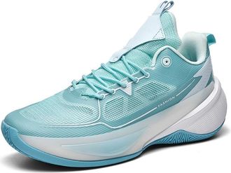 Generic Mens Basketball Shoes are Lightweight Breathable Shock-Absorbing Wear-Resistant Outdoor Sports Training Boots Walking Shoes(White Green,3.5 UK)