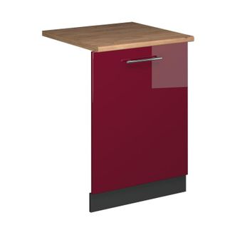 Vicco Panel Frontal Del Lavavajillas Fame-line, Rojo Burdeos Alto Brillo, 60 Cm, Et Roble Vicco