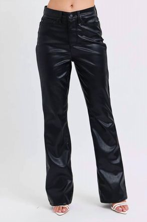 Judy Blue Tummy Control Faux Leather Boot Cut Pants In Black