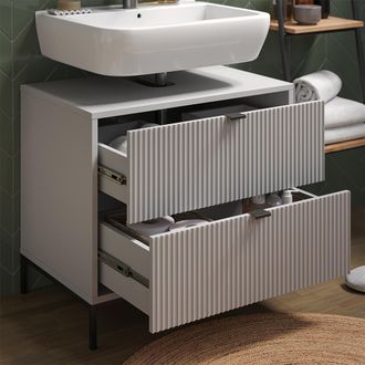 Vicco Mueble Bajo Lavabo Eliza, Gris, 70 X 63 Cm Con 2 Cajones Extra&iacute;bles, Vicco