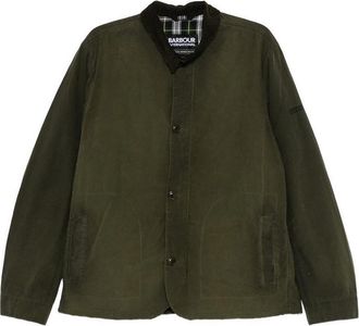 Barbour Troon Washed Jacket In Dark Green Cotton