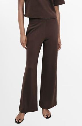 Mango Straight Fit Cotton Blend Pants in Brown at Nordstrom Rack, Size X-Large