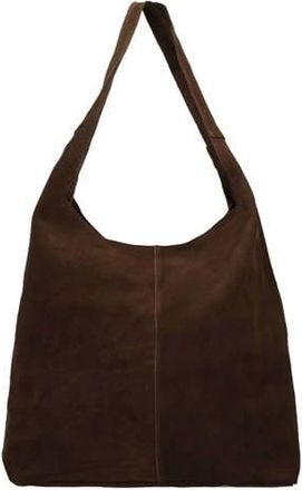 Manfield su&egrave;de schoudertas donkerbruin