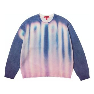 SUPREME Blurred Logo Sweater Blue White Pink SUP-FW23-007