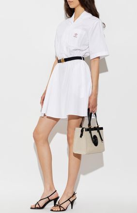 Versace Cotton Dress With Pocket, Womens, White