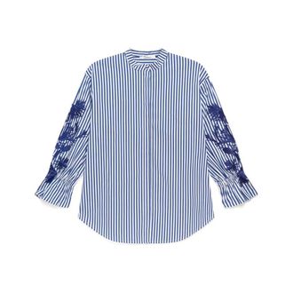 Maliparmi Shirts, female, Blue, Size: M Striped Fleur Shirt