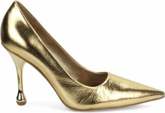 Carrano Womens Stiletto Leather Pump In Gold