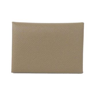 Herm&egrave;s Beige Etoupe Gray Epsom Leather Coin Purse/Coin Case (Pre-Owned)