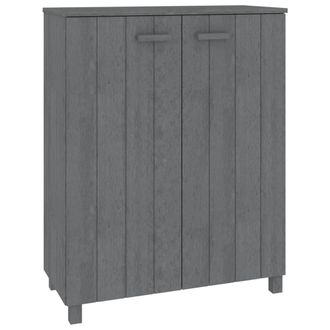 Berkfield Home Shoe Cabinet HAMAR Dark Grey 85x40x108 cm Solid Wood Pine | Size: 85 x 40 x 108 cm