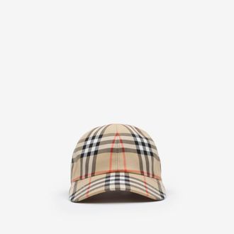 Burberry Check Cotton Baseball Cap