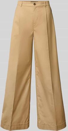 Lauren Ralph Lauren Hose mit weitem Bein und Gesäßtasche Modell MAKANIE in Sand, Größe 36