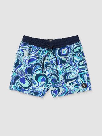 Volcom Lido Print Trunk 16 Boardshorts blauw