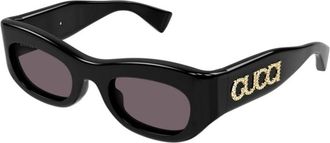 Gucci Cat Eye Zonnebril - Dames - Zonnebrillen - Zwart - 51 MM - Nylon - Accessoires