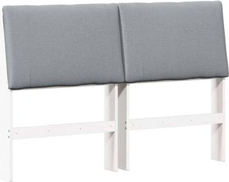 vidaXL Cabecero Tapizado Gris Claro 140 Cm Madera De Pino Macizo Vidaxl