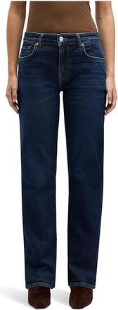 7 For All Mankind Calie Straight Womens Jeans Bluecrest : 24 31, Cotton/Denim/Elastane