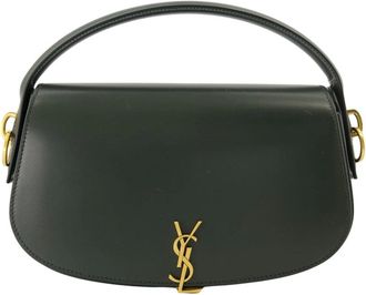 Saint Laurent Tassen, Dames, Groen, ONE Size, Leer, Donkergroene Voltaire Tas