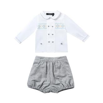 Moustache Double-breasted Classic Set in Grey at Nordstrom, Size 24M