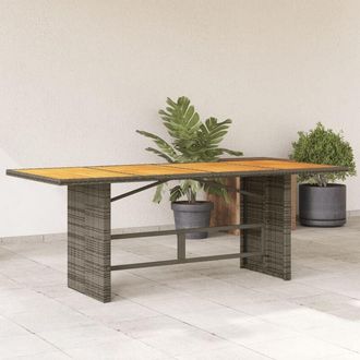 vidaXL Vidaxl - Mesa De Jard&iacute;n Superficie Madera Acacia Rat&aacute;n Gris 190x80x75cm