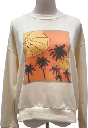 Sadie & Sage Palms Graphic Sweatshirt In Ivory