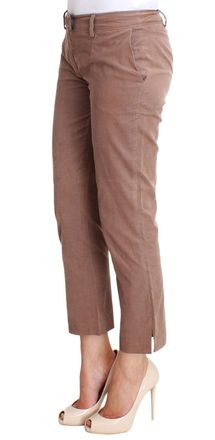 Costume National Womens Brown Cropped Corduroys Pants Cotton Blend