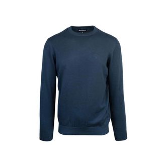 Barbour Round-neck Knitwear, male, Blue, Size: XL Pima Cotton Crew Neck