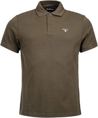 Barbour Tartan Trim Piquet Polo Shirt - Heren - Polos - Groen - S - Katoen - Tops