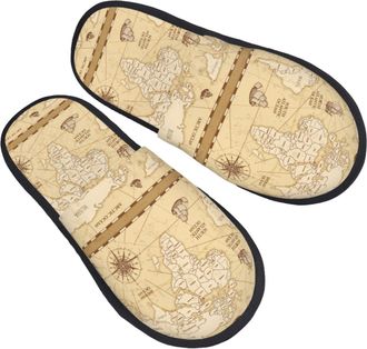 Generic Wor-Ld Map Men Women Slippers Breathable Shoes Soft House Shoes For Winter Bedroom Outdoor L
