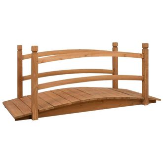Berkfield Home Garden Bridge 140x60x60 cm Solid Firwood in Brown | Size: 140 x 60 x 60 cm