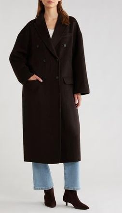 Reiss Lara Double Breasted Coat in Chocolate Brown at Nordstrom Rack, Size 4