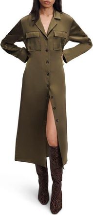 Rag & Bone Sonny Silk Midi Shirtdress in Army at Nordstrom, Size X-Small