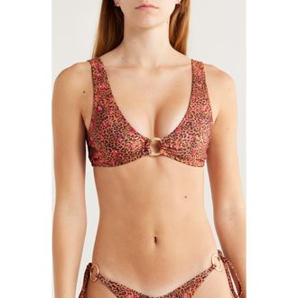 Kulani Kinis Ring Contour Crop Bikini Top in Wild Rose at Nordstrom Rack, Size X-Small
