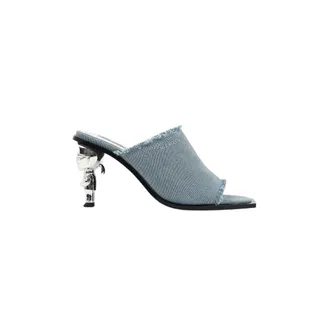 Karl Lagerfeld Schoenen, Dames, Blauw, 38 EU, Denim, Nft Hak