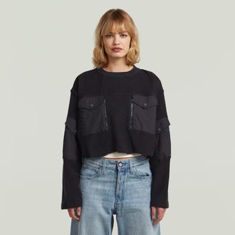 G-Star Multi Pocket Mix Loose Cropped Sweater - Zwart - Dames