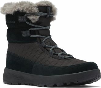Columbia Snowboots COLUMBIA SLOPESIDE PEAK LUXE, Damen, Gr. 37,5, schwarz (schwarz, graphite), Leder, Synthetik, Schuhe Snowboots, gef&uuml;ttert