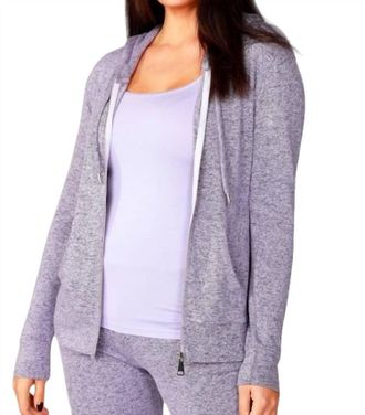 French Kyss Melange Zip Hoodie In Lilac