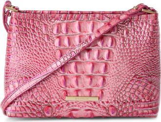 Brahmin Lorelei Croc Embossed Leather Shoulder Bag in French Rose Melbourne at Nordstrom