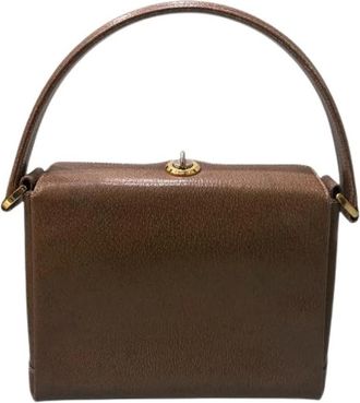 Gucci Pre-owned Calf Leather Handbag - Dames - Vintage Handtas - Bruin - ONE Size - Leer - Vintage