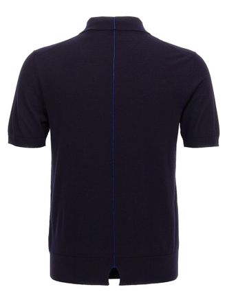 Burberry Mens Blue Wool Polo Shirt