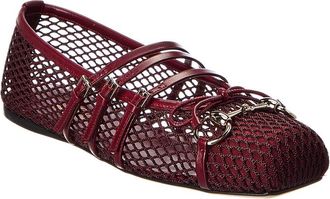 Gucci Horsebit Mesh & Leather Ballet Flat
