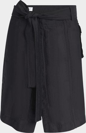 Ferragamo Triple Silk Organdie Belted Skirt