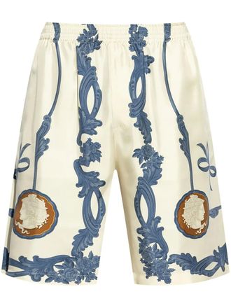 Versace Cameo silk shorts - men - Silk/Cupro - 58 - Neutrals
