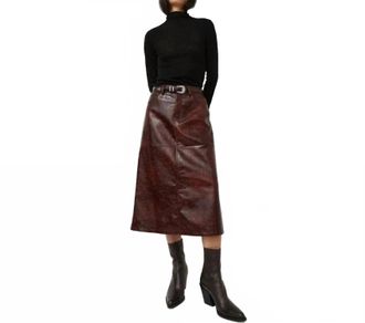 No.6 Store Aimee Midi Skirt In Brown Crackle