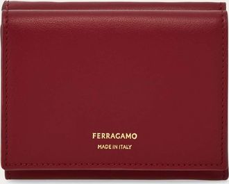Ferragamo Donna Portafoglio trifold bicolore Rosso