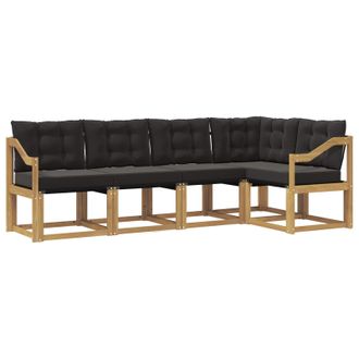 vidaXL Conjunto De Sof&aacute;s De Exterior Con Coj&iacute;n 5 Pcs Blanco Y Negro Vidaxl