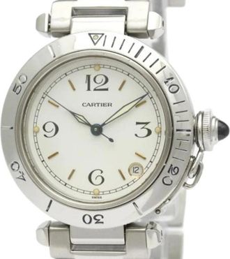Cartier Pre-owned Roestvrijstalen Horloge - Heren - Vintage Horloges - Wit - ONE Size - Vintage