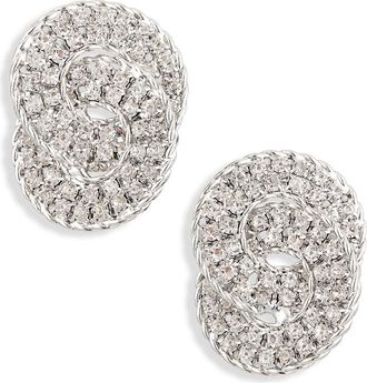 Tasha Pav&eacute; Crystal Interlocking Circle Drop Earrings in Silver/crystal at Nordstrom Rack