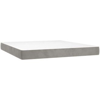 vidaXL Vidaxl - Colch&oacute;n De Muelles Ensacados Terciopelo Gris Claro 160x220x20cm