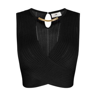 Elisabetta Franchi Mujer, Camisetas, Negro, Talla: M