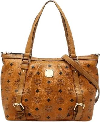 MCM Pre-owned Handbags, female, Brown, Size: ONE SIZE Pre-owned Leather Shoulder Bag