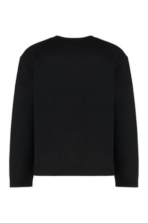 Maison Kitsun&eacute; Merino Wool Fox Head Intarsia Cardigan - Black